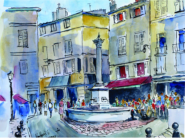 Provence watercolor Ken Harris